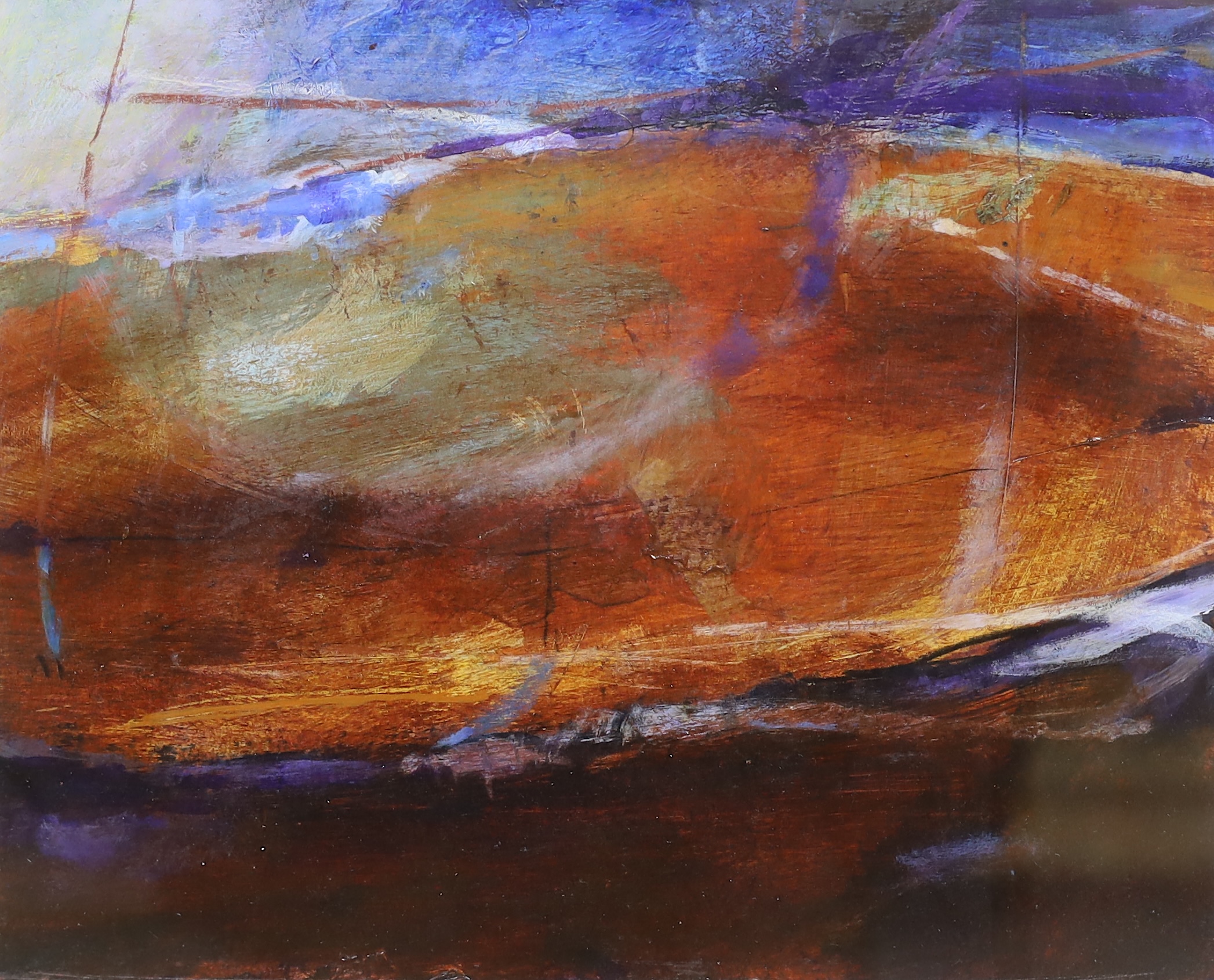 Mark Johnson (Brighton Contemporary), oil on card, 'Subtle is the night', signed verso and dated 2001, 20.5 x 25cm